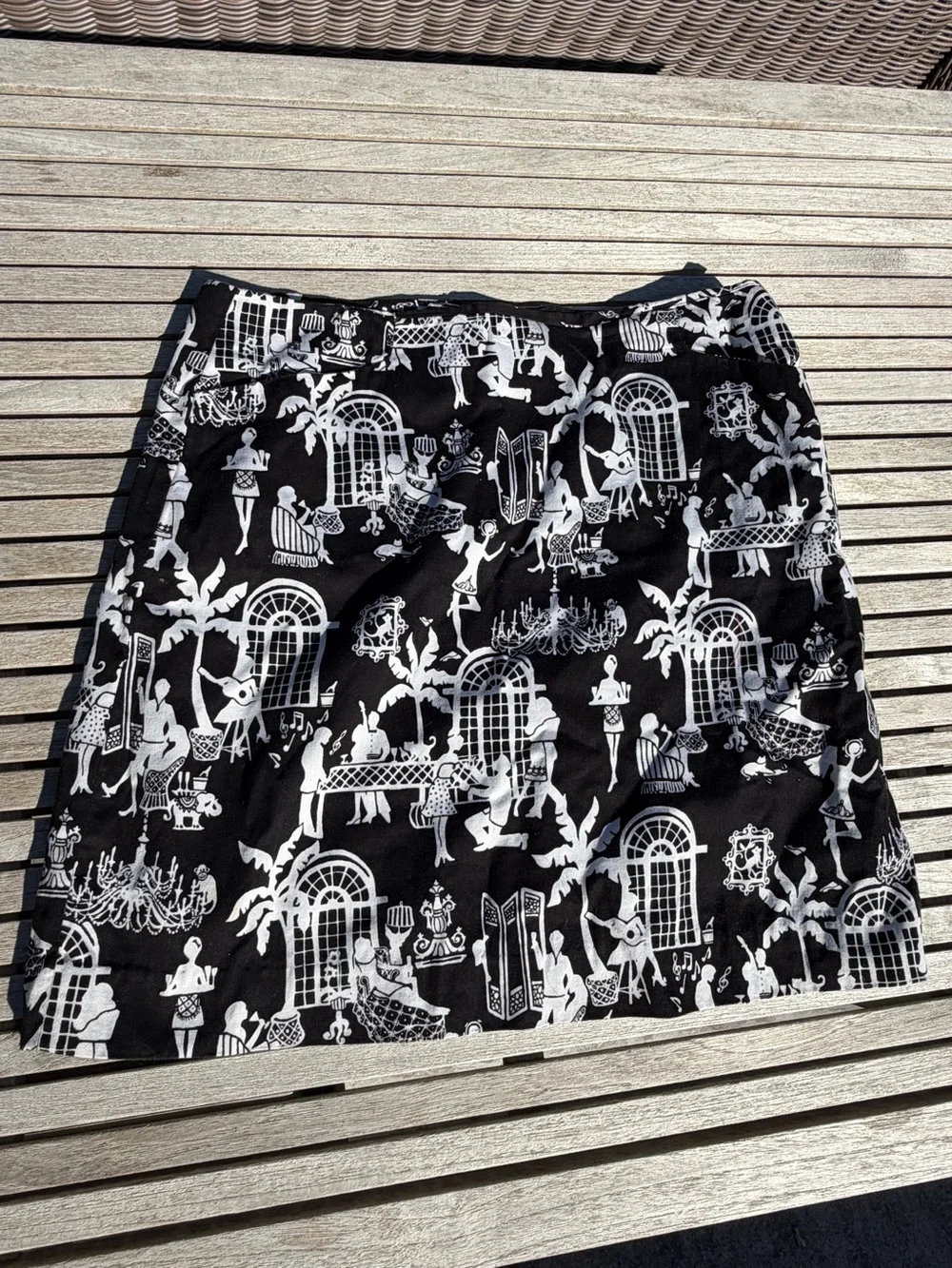 Lily PulityWomen’s Black and White Printed cotton  Skirt